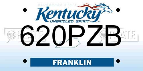 620PZB Kentucky License Plate