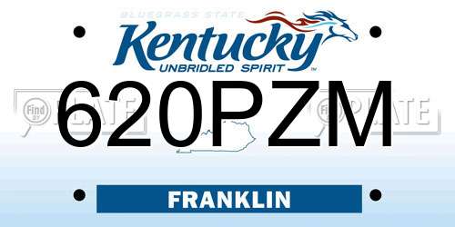 620PZM Kentucky License Plate