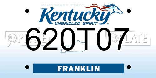 620T07 Kentucky License Plate