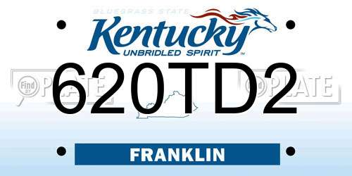 620TD2 Kentucky License Plate