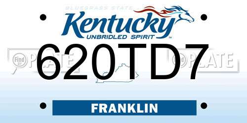620TD7 Kentucky License Plate