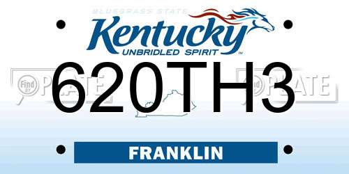 620TH3 Kentucky License Plate