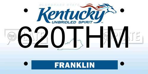 620THM Kentucky License Plate