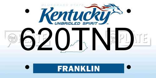 620TND Kentucky License Plate