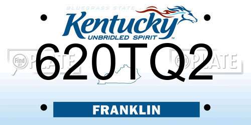 620TQ2 Kentucky License Plate