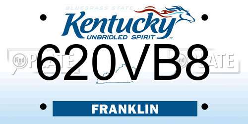 620VB8 Kentucky License Plate