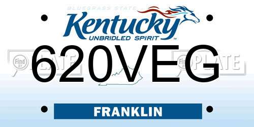 620VEG Kentucky License Plate