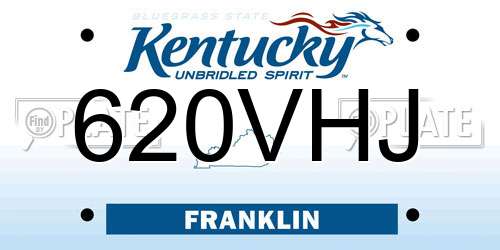 620VHJ Kentucky License Plate