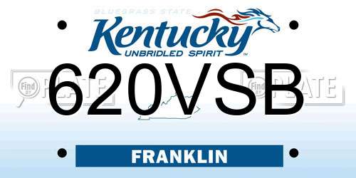 620VSB Kentucky License Plate