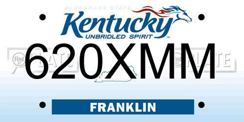 620XMM Kentucky License Plate