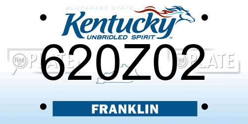 620Z02 Kentucky License Plate