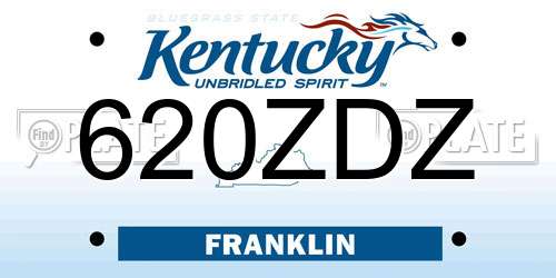 620ZDZ Kentucky License Plate