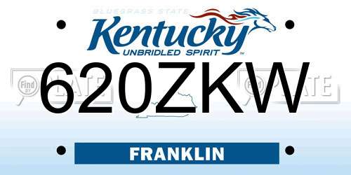 620ZKW Kentucky License Plate