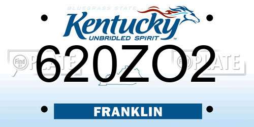 620ZO2 Kentucky License Plate