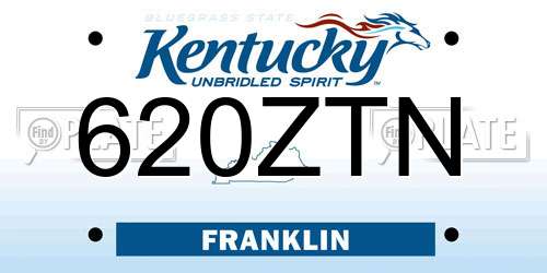 620ZTN Kentucky License Plate