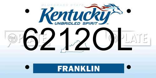 6212OL Kentucky License Plate