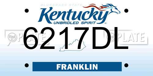6217DL Kentucky License Plate