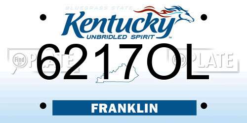 6217OL Kentucky License Plate