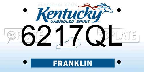 6217QL Kentucky License Plate