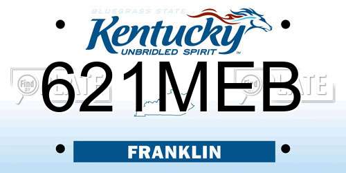 621MEB Kentucky License Plate