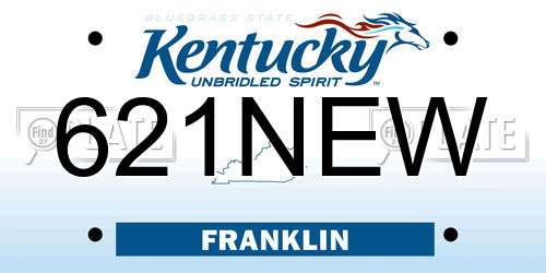 621NEW Kentucky License Plate