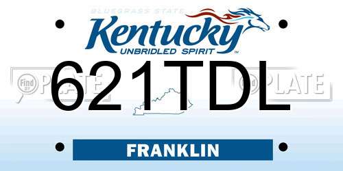 621TDL Kentucky License Plate