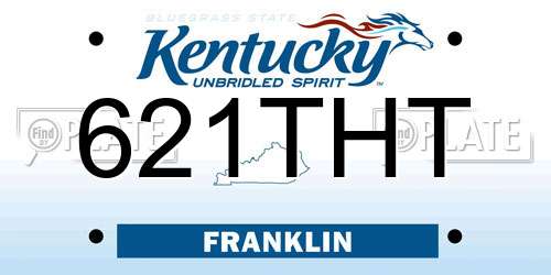 621THT Kentucky License Plate
