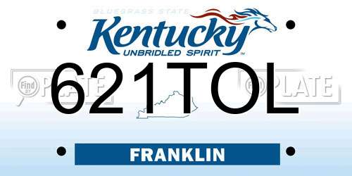 621TOL Kentucky License Plate