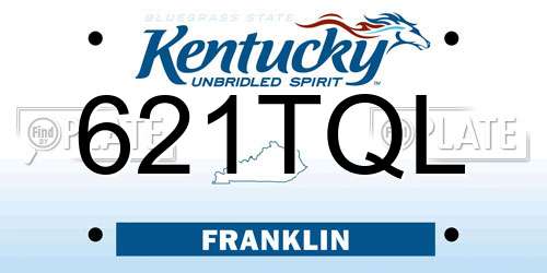 621TQL Kentucky License Plate