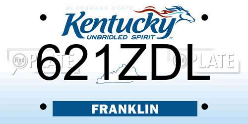 621ZDL Kentucky License Plate