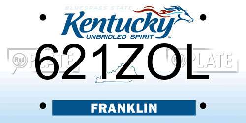 621ZOL Kentucky License Plate