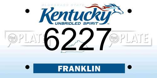 6227 Kentucky License Plate
