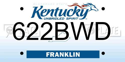 622BWD Kentucky License Plate