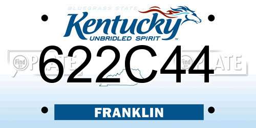 622C44 Kentucky License Plate