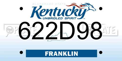 622D98 Kentucky License Plate