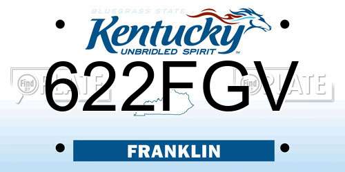 622FGV Kentucky License Plate