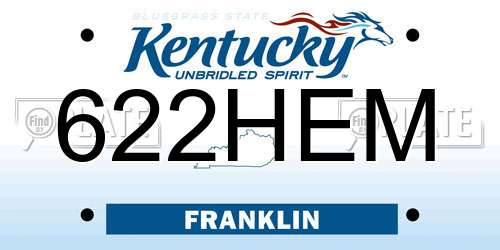 622HEM Kentucky License Plate
