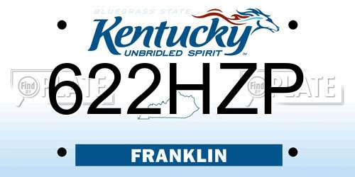 622HZP Kentucky License Plate