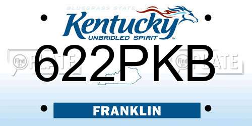 622PKB Kentucky License Plate