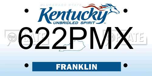 622PMX Kentucky License Plate