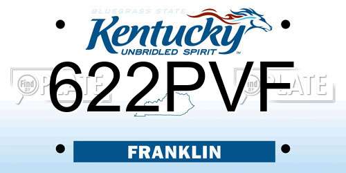 622PVF Kentucky License Plate