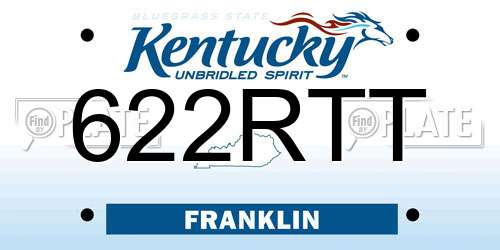 622RTT Kentucky License Plate