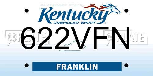 622VFN Kentucky License Plate