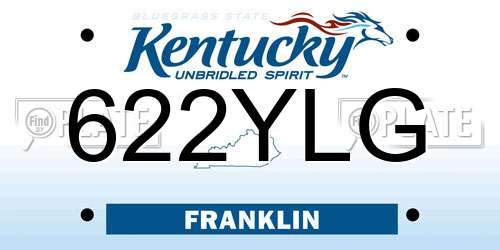 622YLG Kentucky License Plate