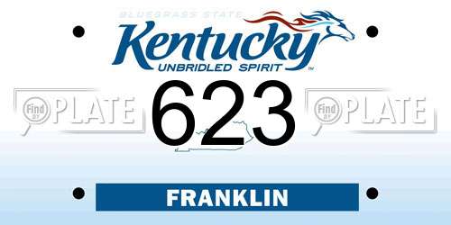 623 Kentucky License Plate