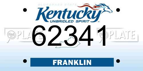 62341 Kentucky License Plate