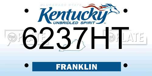 6237HT Kentucky License Plate