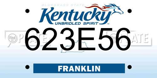 623E56 Kentucky License Plate