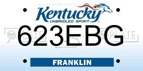 623EBG Kentucky License Plate