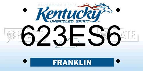 623ES6 Kentucky License Plate